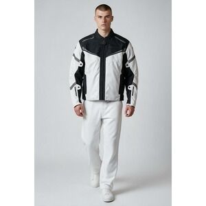 Scorpion EXO Men's XXL Motorcycle Jacket Black White Water Resistant Riding